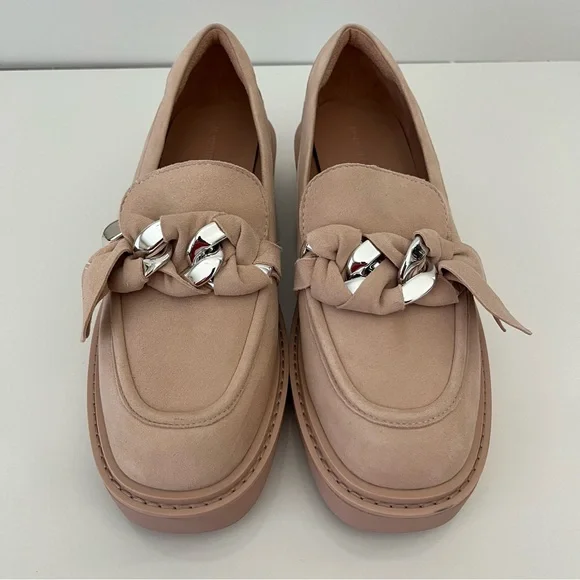 NORDSTROM Trinity Lug Sole Leather Loafer In Pink Peach NEW - Picture 6 of 13